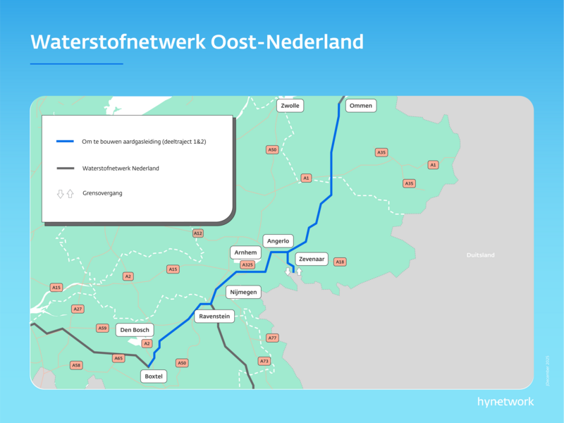 Waterstofnetwerk Oost-Nederland weer een stap verder