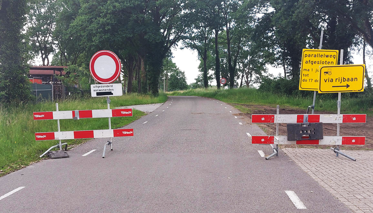 foto van wegafsluiting